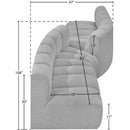 Meridian Arc Grey Boucle Fabric 4 pc Modular Sectional IMAGE 7