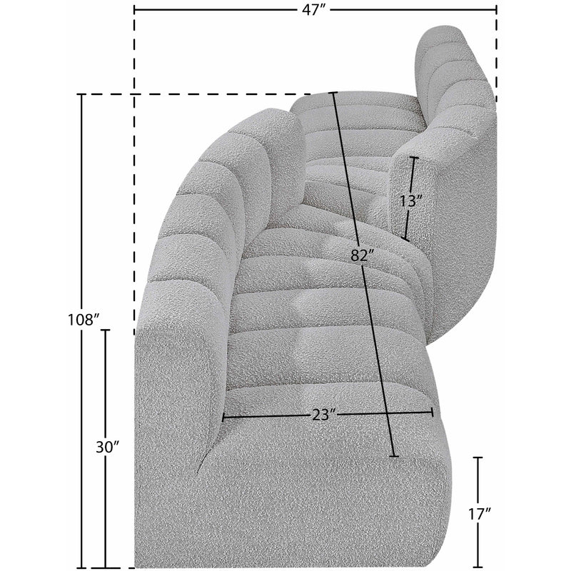 Meridian Arc Grey Boucle Fabric 4 pc Modular Sectional IMAGE 7