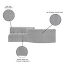 Meridian Arc Grey Boucle Fabric 4 pc Modular Sectional IMAGE 8