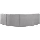 Meridian Arc Grey Boucle Fabric 4 pc Modular Sectional IMAGE 3