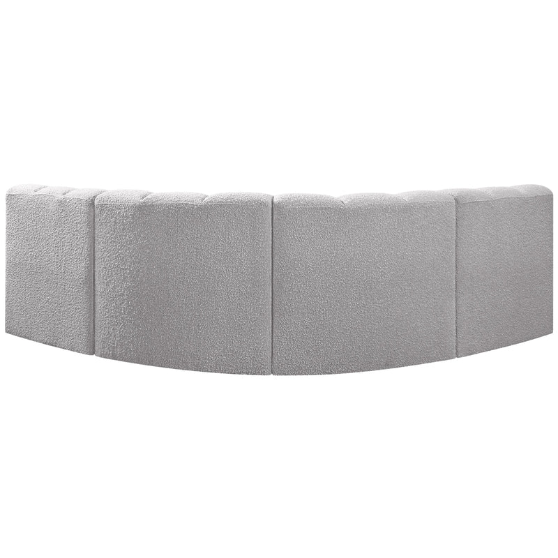 Meridian Arc Grey Boucle Fabric 4 pc Modular Sectional IMAGE 3