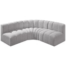 Meridian Arc Grey Boucle Fabric 4 pc Modular Sectional IMAGE 5