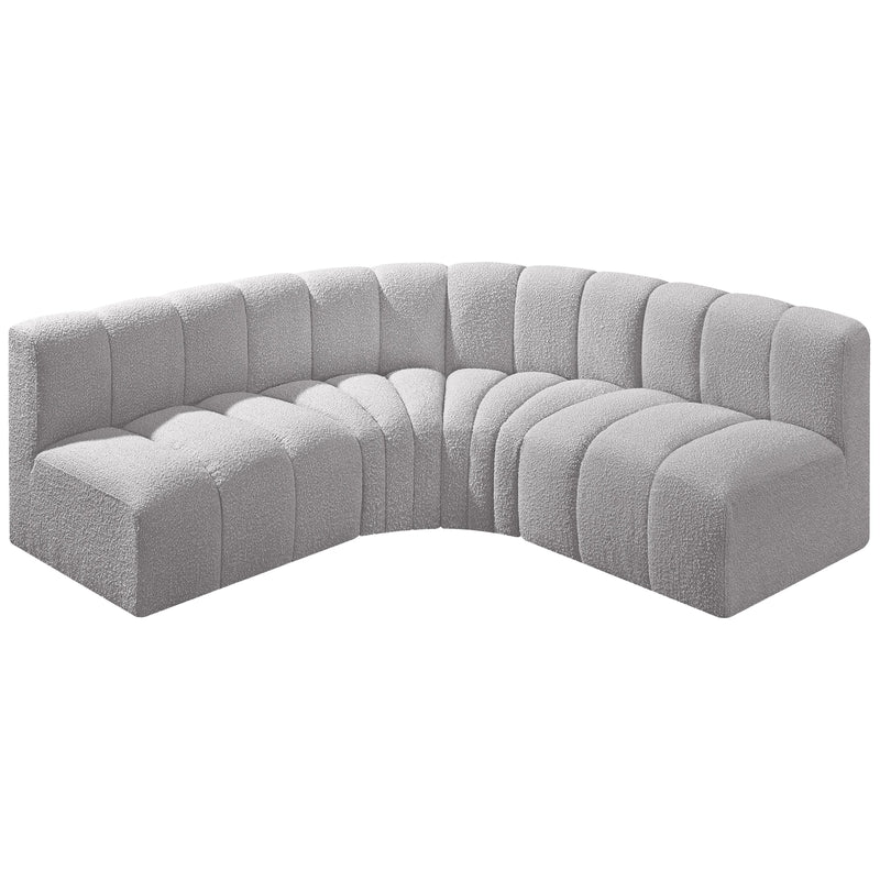 Meridian Arc Grey Boucle Fabric 4 pc Modular Sectional IMAGE 5