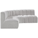 Meridian Arc Grey Boucle Fabric 4 pc Modular Sectional IMAGE 6