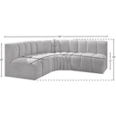 Meridian Arc Grey Boucle Fabric 4 pc Modular Sectional IMAGE 8