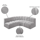 Meridian Arc Grey Boucle Fabric 4 pc Modular Sectional IMAGE 9