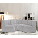 Meridian Arc Grey Boucle Fabric 4 pc Modular Sectional IMAGE 2