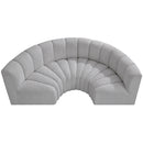Meridian Arc Grey Boucle Fabric 4 pc Modular Sectional IMAGE 5