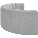Meridian Arc Grey Boucle Fabric 4 pc Modular Sectional IMAGE 6