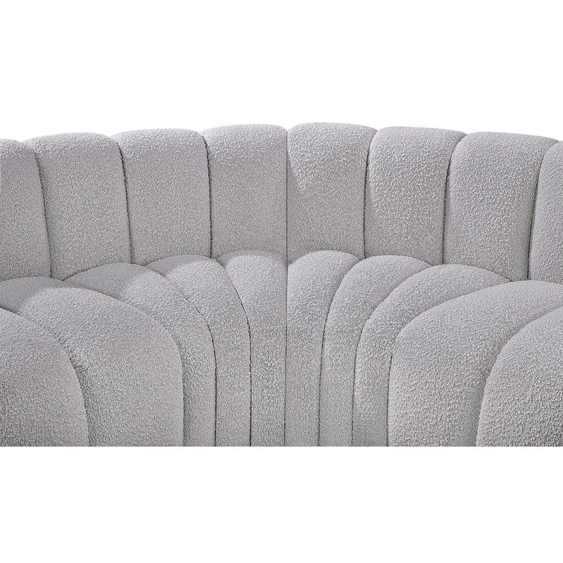 Meridian Arc Grey Boucle Fabric 4 pc Modular Sectional IMAGE 7