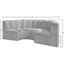 Meridian Arc Grey Boucle Fabric 4 pc Modular Sectional IMAGE 8
