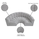 Meridian Arc Grey Boucle Fabric 4 pc Modular Sectional IMAGE 9