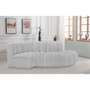 Meridian Arc Grey Boucle Fabric 4 pc Modular Sectional IMAGE 2
