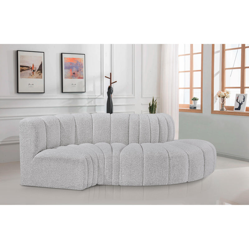 Meridian Arc Grey Boucle Fabric 4 pc Modular Sectional IMAGE 2