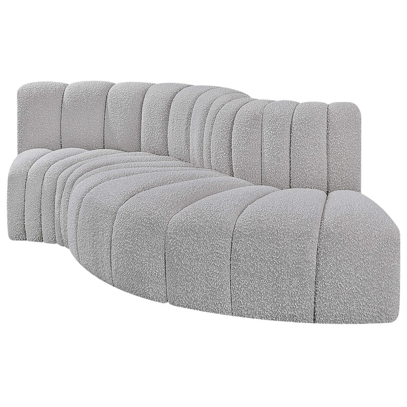 Meridian Arc Grey Boucle Fabric 4 pc Modular Sectional IMAGE 4