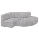 Meridian Arc Grey Boucle Fabric 4 pc Modular Sectional IMAGE 5