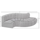 Meridian Arc Grey Boucle Fabric 4 pc Modular Sectional IMAGE 6