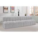 Meridian Arc Grey Boucle Fabric 4 pc Modular Sectional IMAGE 2