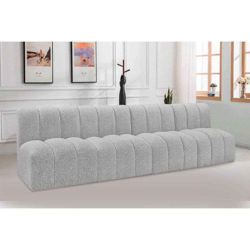Meridian Arc Grey Boucle Fabric 4 pc Modular Sectional IMAGE 2