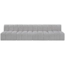 Meridian Arc Grey Boucle Fabric 4 pc Modular Sectional IMAGE 4