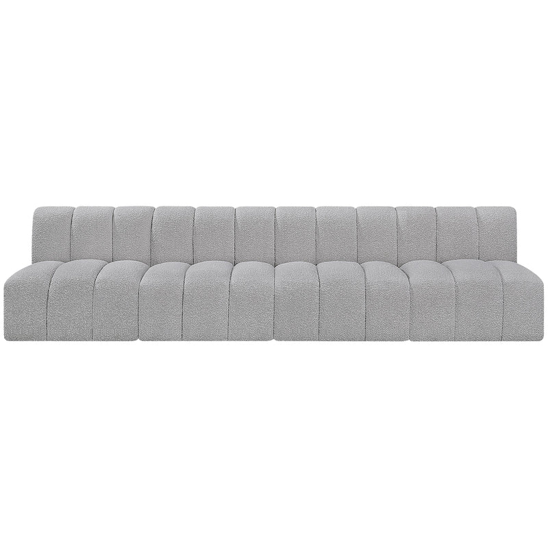 Meridian Arc Grey Boucle Fabric 4 pc Modular Sectional IMAGE 4