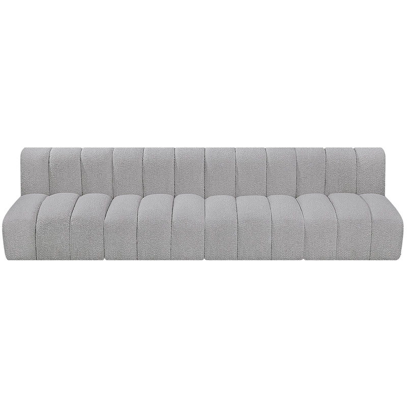 Meridian Arc Grey Boucle Fabric 4 pc Modular Sectional IMAGE 5