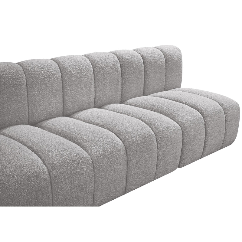 Meridian Arc Grey Boucle Fabric 4 pc Modular Sectional IMAGE 7