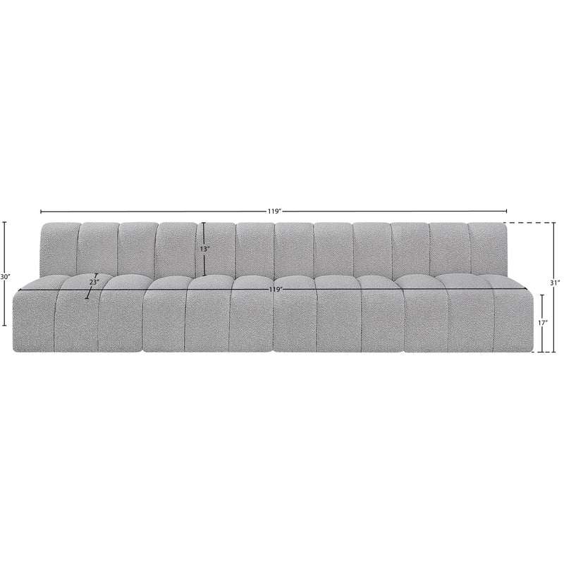 Meridian Arc Grey Boucle Fabric 4 pc Modular Sectional IMAGE 8