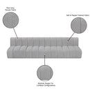 Meridian Arc Grey Boucle Fabric 4 pc Modular Sectional IMAGE 9