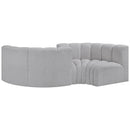 Meridian Arc Grey Boucle Fabric 4 pc Modular Sectional IMAGE 3