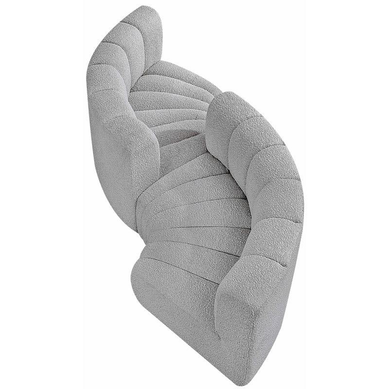 Meridian Arc Grey Boucle Fabric 4 pc Modular Sectional IMAGE 4