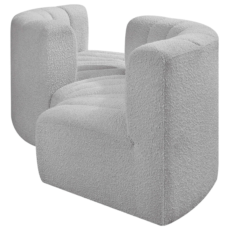 Meridian Arc Grey Boucle Fabric 4 pc Modular Sectional IMAGE 5