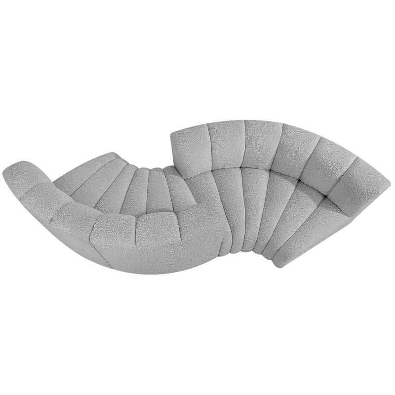 Meridian Arc Grey Boucle Fabric 4 pc Modular Sectional IMAGE 6