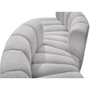 Meridian Arc Grey Boucle Fabric 4 pc Modular Sectional IMAGE 7
