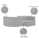 Meridian Arc Grey Boucle Fabric 4 pc Modular Sectional IMAGE 9