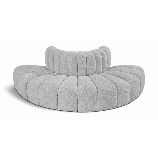 Meridian Arc Grey Boucle Fabric 4 pc Modular Sectional IMAGE 1