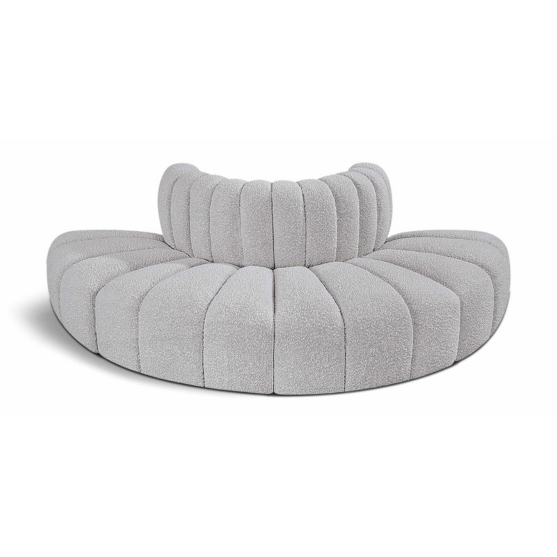 Meridian Arc Grey Boucle Fabric 4 pc Modular Sectional IMAGE 1