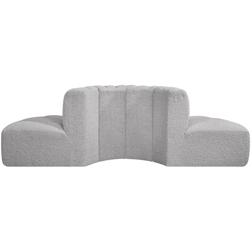 Meridian Arc Grey Boucle Fabric 4 pc Modular Sectional IMAGE 3