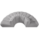 Meridian Arc Grey Boucle Fabric 4 pc Modular Sectional IMAGE 5