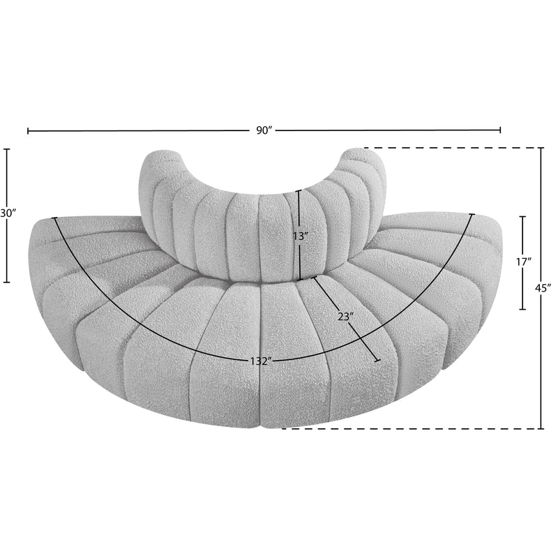 Meridian Arc Grey Boucle Fabric 4 pc Modular Sectional IMAGE 7