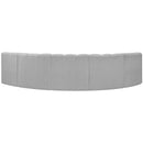 Meridian Arc Grey Boucle Fabric 5 pc Modular Sectional IMAGE 3