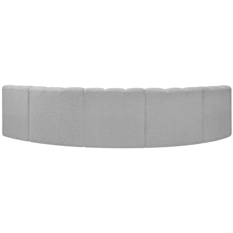 Meridian Arc Grey Boucle Fabric 5 pc Modular Sectional IMAGE 3