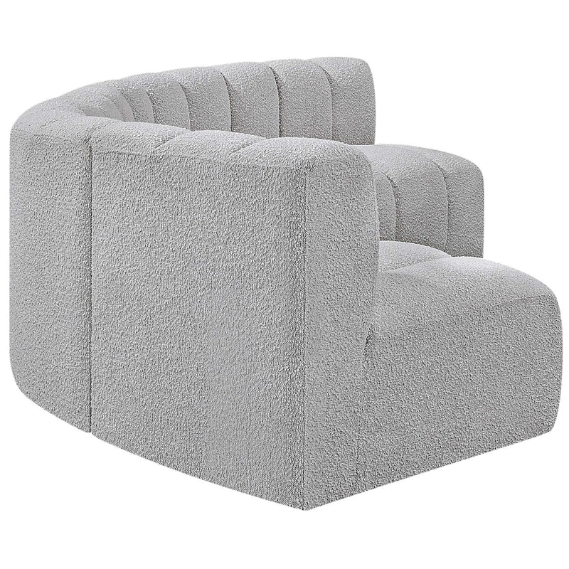 Meridian Arc Grey Boucle Fabric 5 pc Modular Sectional IMAGE 6