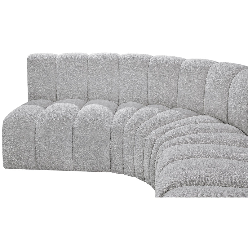Meridian Arc Grey Boucle Fabric 5 pc Modular Sectional IMAGE 7