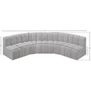 Meridian Arc Grey Boucle Fabric 5 pc Modular Sectional IMAGE 8