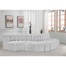 Meridian Arc Grey Boucle Fabric 5 pc Modular Sectional IMAGE 2