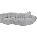 Meridian Arc Grey Boucle Fabric 5 pc Modular Sectional IMAGE 4