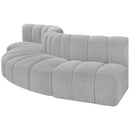 Meridian Arc Grey Boucle Fabric 5 pc Modular Sectional IMAGE 5