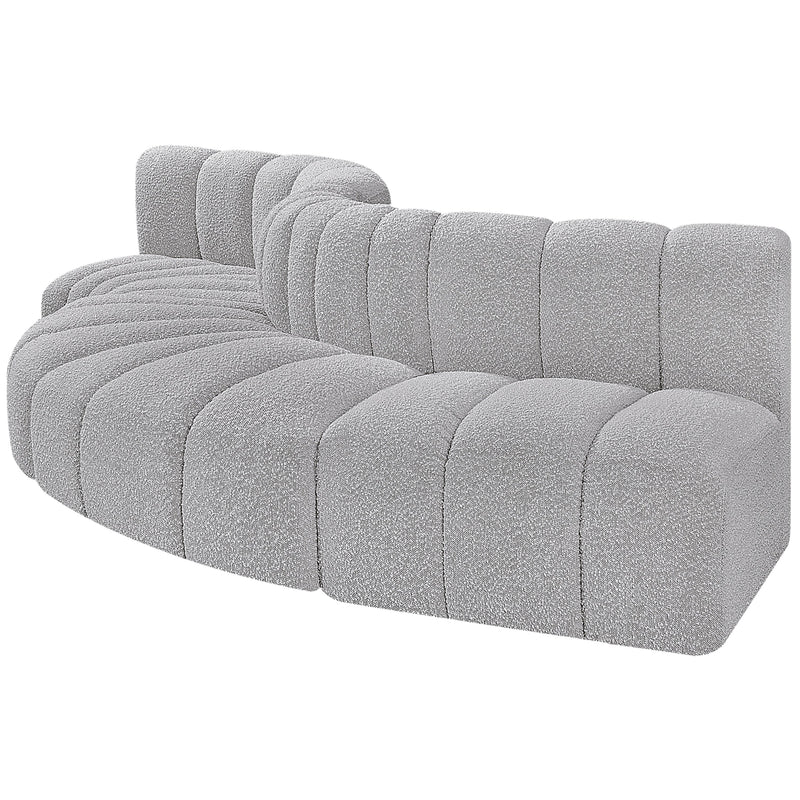 Meridian Arc Grey Boucle Fabric 5 pc Modular Sectional IMAGE 5