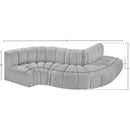 Meridian Arc Grey Boucle Fabric 5 pc Modular Sectional IMAGE 6